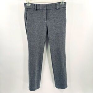 Ann Taylor Black White Tiny Houndstooth Print Pockets Zip Pants Trousers Office